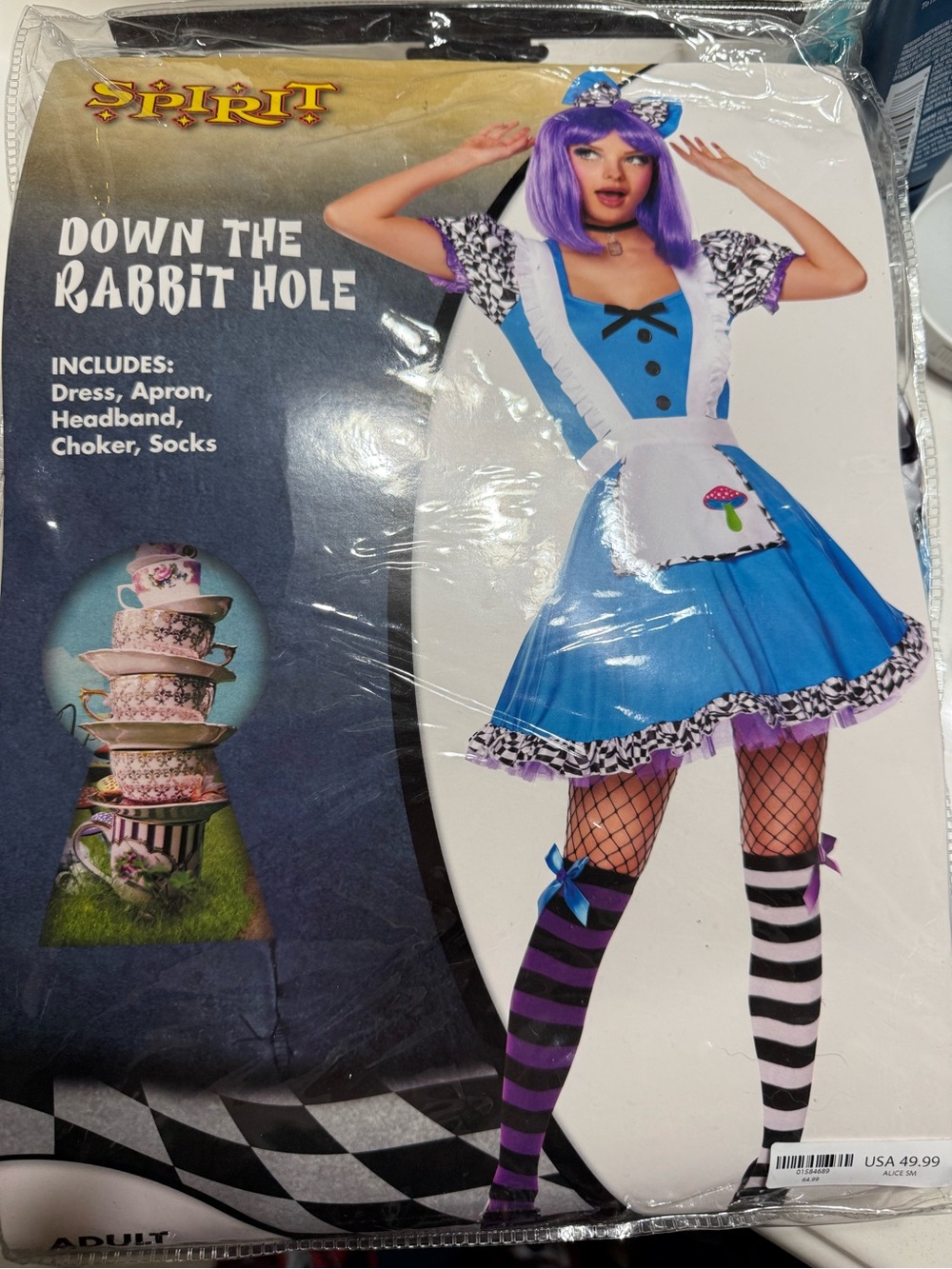 Spirit Blue Alice-Inspired 'Down The Rabbit Hole' Costume with White Apron